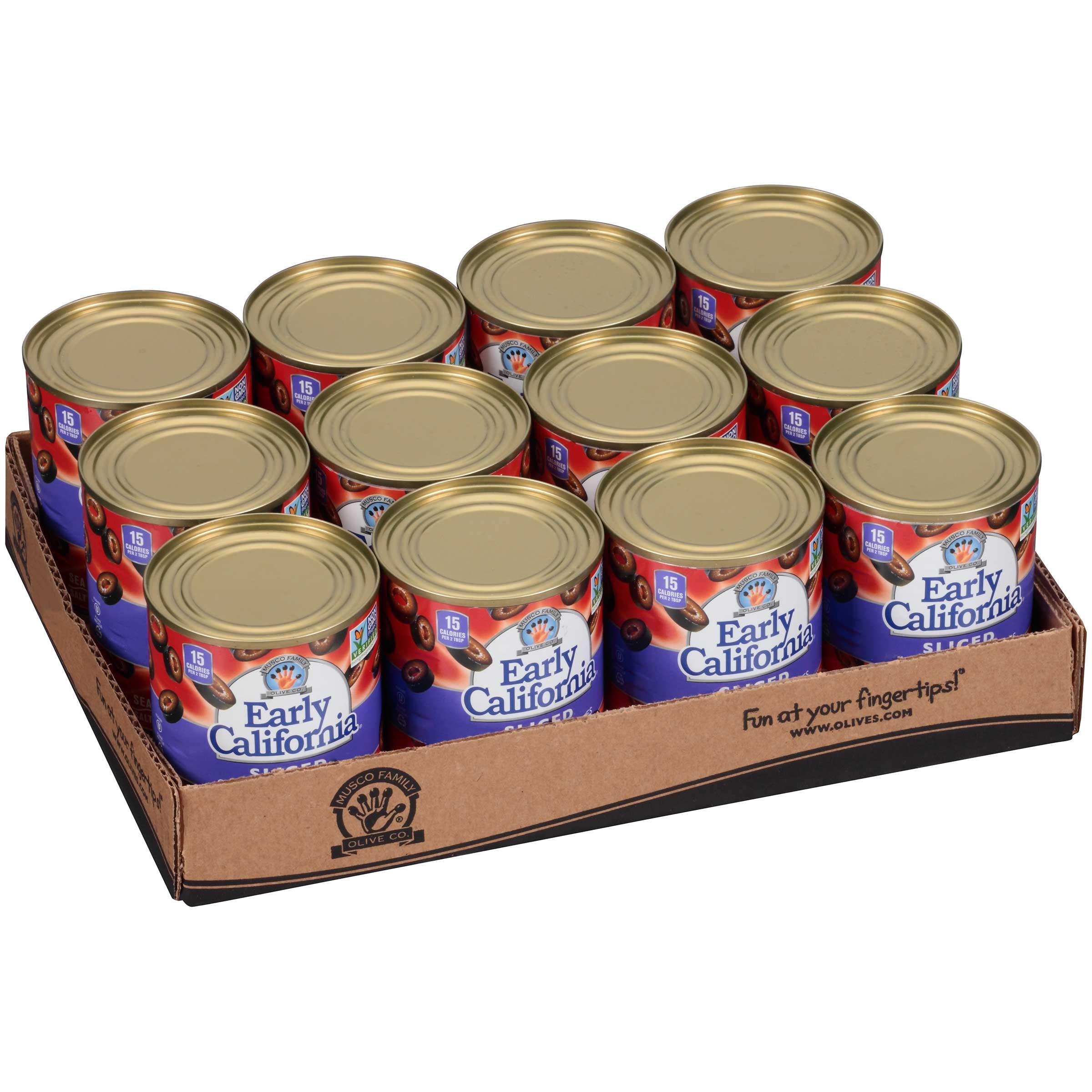 Early California Black Sliced Ripe Olives, 3.8 Ounce -- 12 per case.