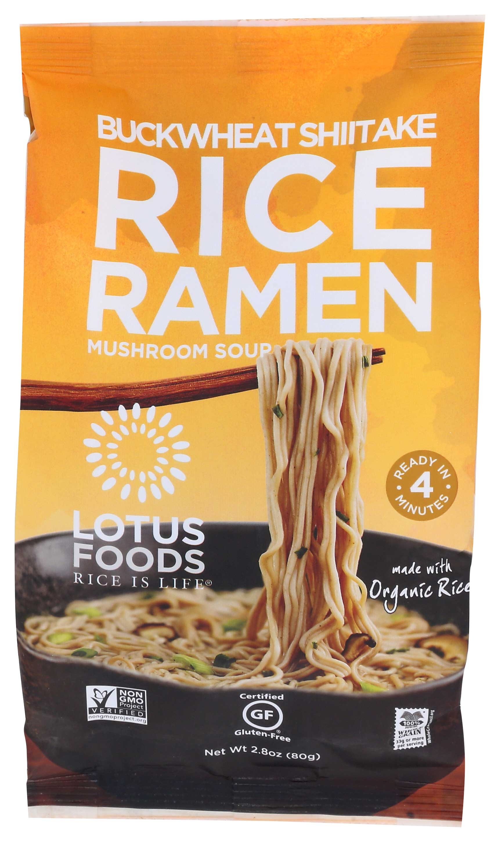 Lotus Foods Buckwheat Mushroom Brown Rice Ramen, 2.8 Ounce -- 10 per case