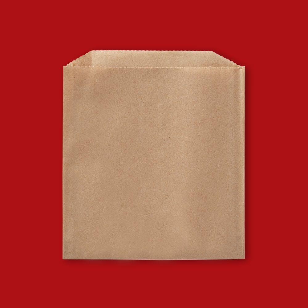 Fischer Natural Kraft Plain Grease Resistant Sandwich Bag, 6 x 3/4 x 6 1/2 inch -- 1000 per case.