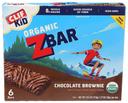 Clif Kid Zbar Organic Chocolate Brownie Energy Bar, 6 count per pack -- 9 per case
