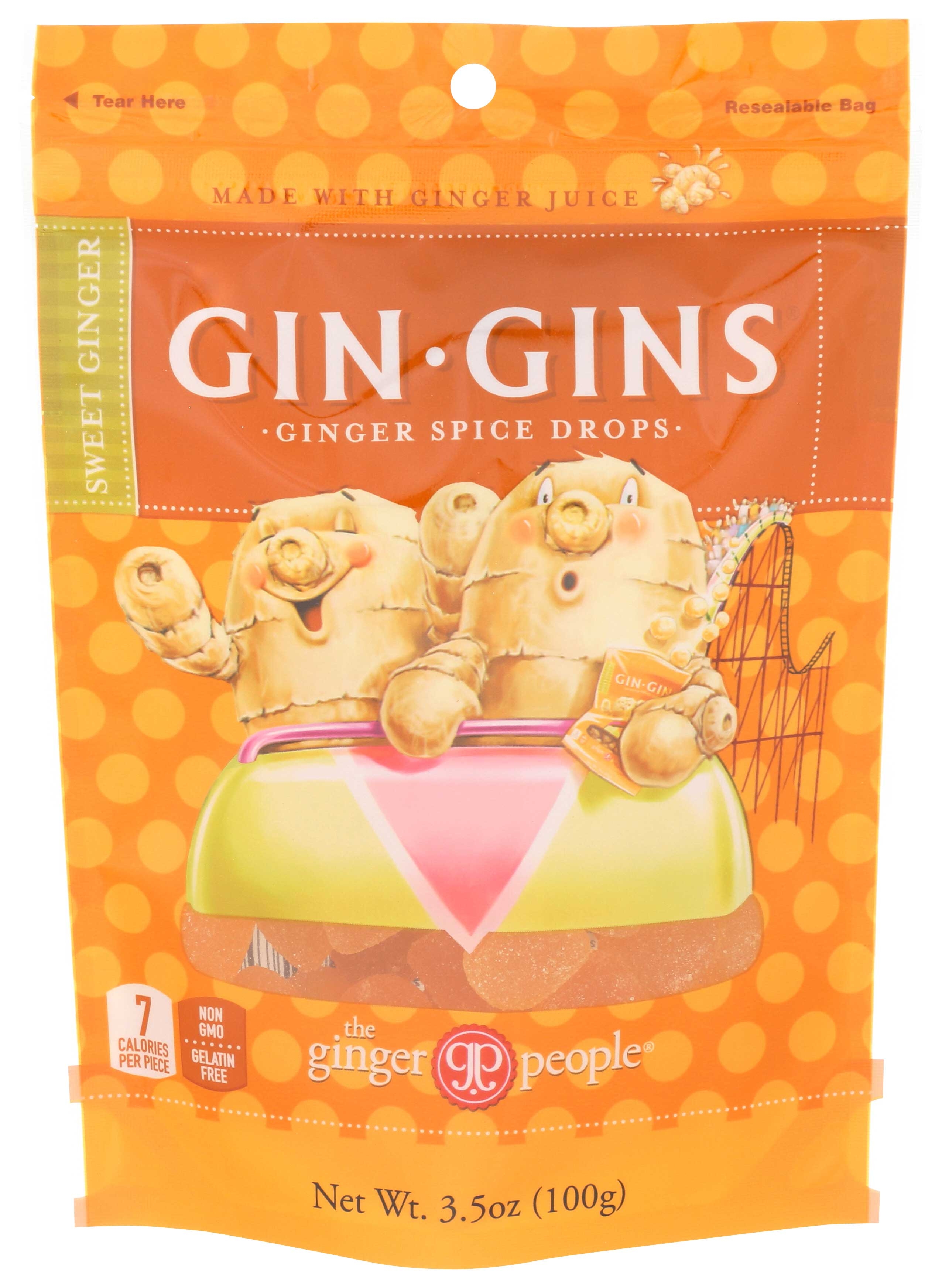 The Ginger People Gin Gins Ginger Spice Drops Candy, 3.5 Ounce -- 12 per case