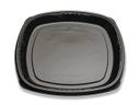 D and W Fine Pack Forum Black Plastic Pearl Square Flat Tray, 16 inch -- 50 per case.