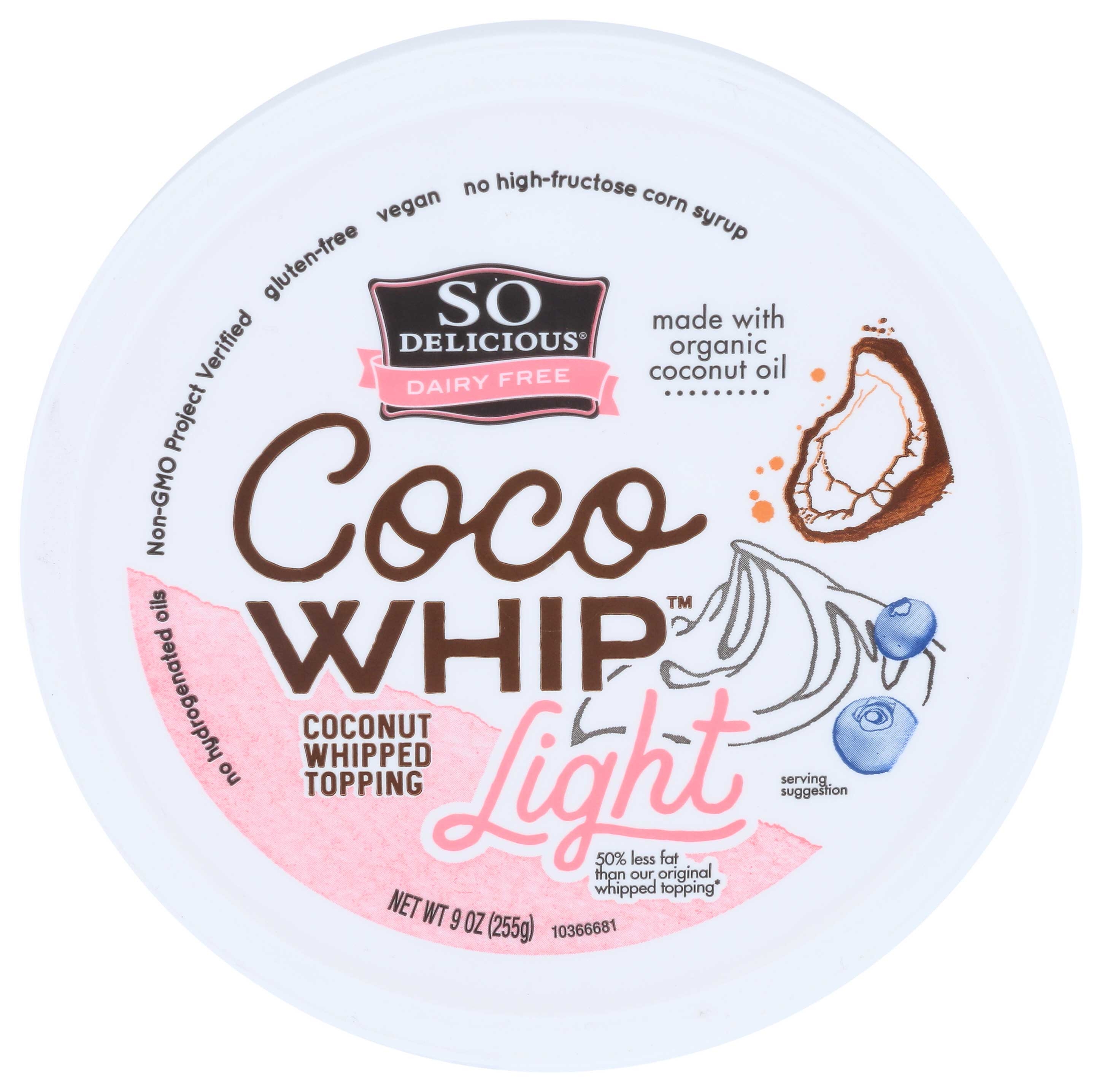 So Delicious Light Dairy Free Cocowhip Topping, 9 Ounce -- 12 per case
