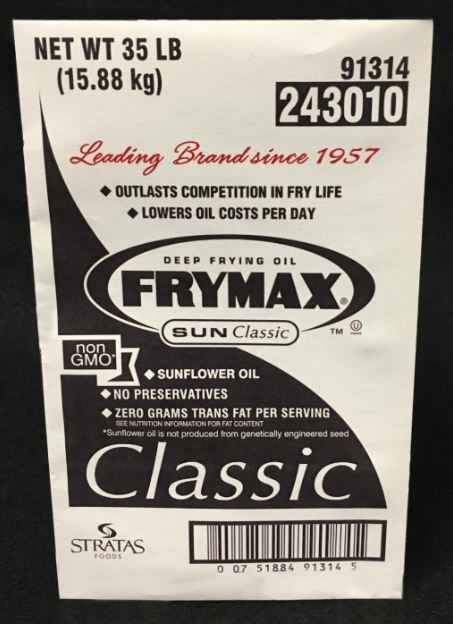 Frymax Classic Sunflower Frying Oil, 35 Pound.