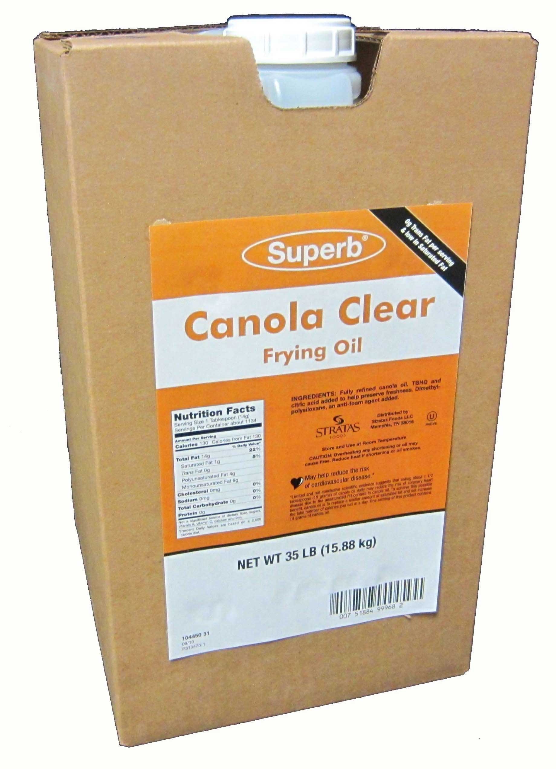 Superb Canola Clear Frying Oil, 35 Pound