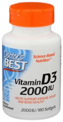 Doctors Best Vitamin D3 2000IU Softgels - 180 count per pack