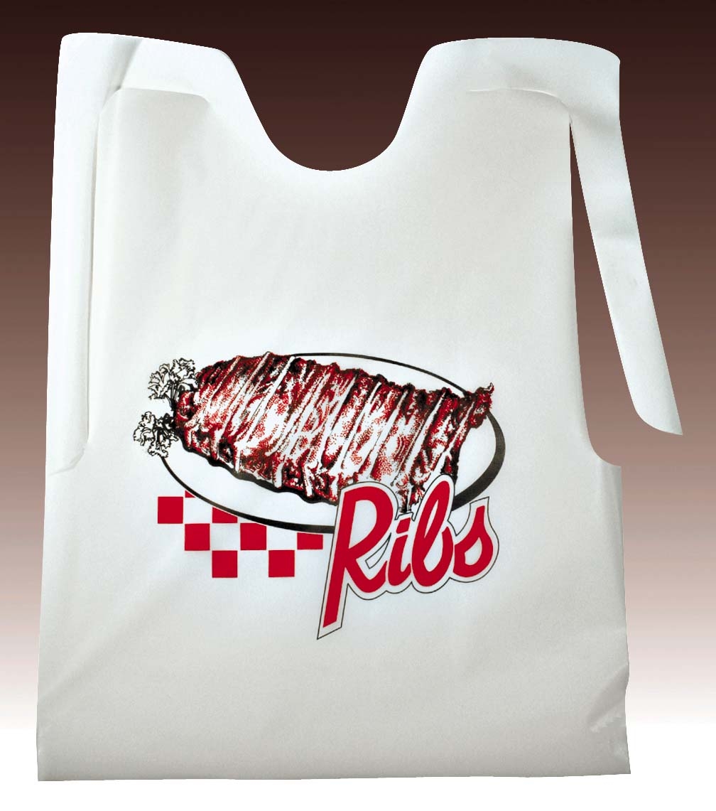Cellucap Deluxe Poly Adult Bib - Printed Ribs Style, 15.5 x 20 inch -- 500 per case.