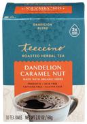 Teeccino Dandelion Caramel Nut Herbal Coffee - 10 bags per pack -- 6 packs per case.