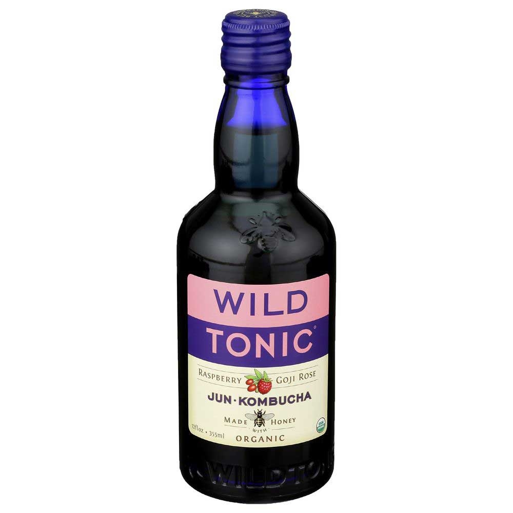 Wild Tonic Organic Raspberry Goji Rose Jun Kombucha, 12 Fluid Ounce -- 12 per case