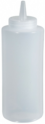Winco Clear Regular Squeeze Bottle, 8 Ounce -- 6 per case