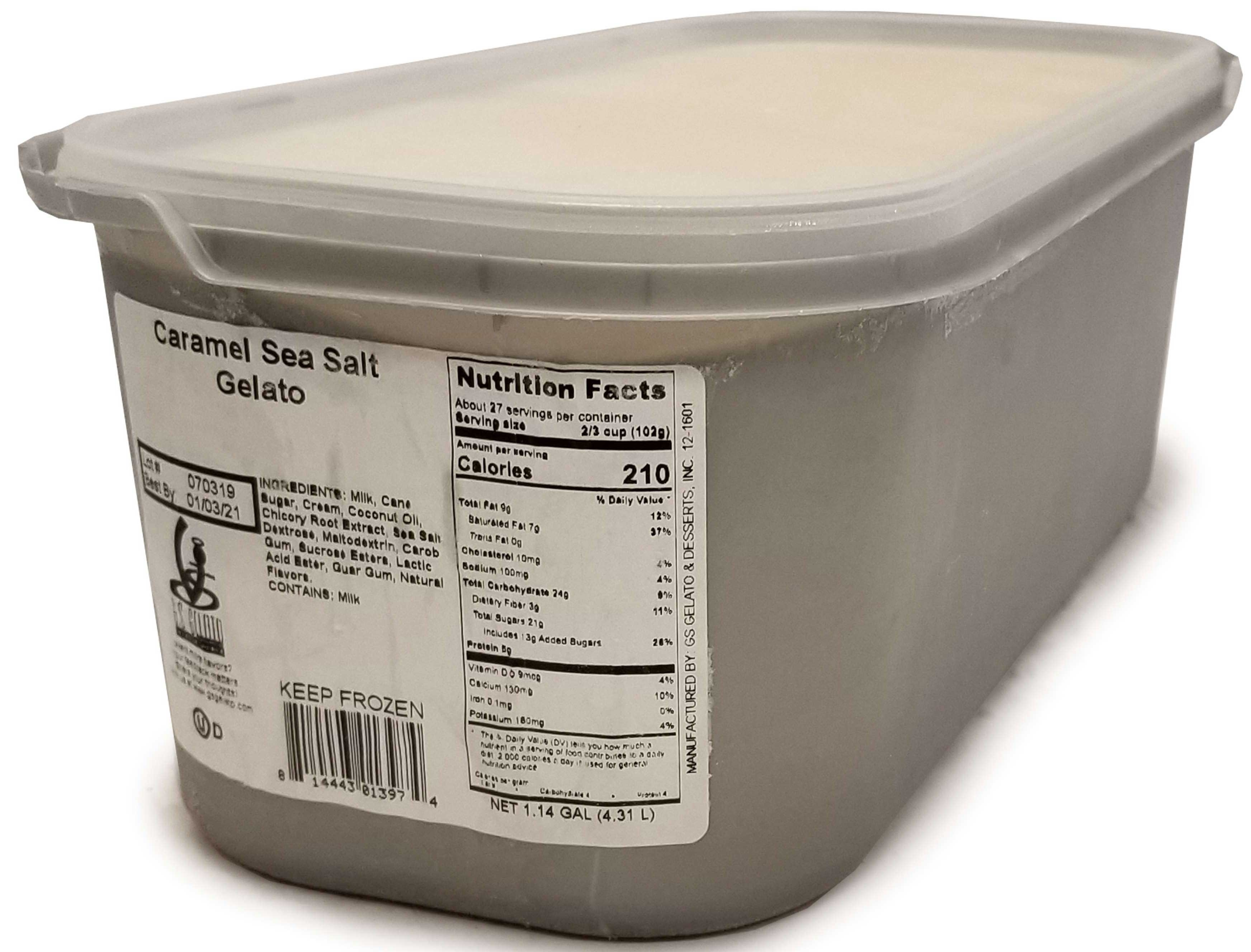 GS Gelato Caramel Sea Salt Gelato, 4.31 Liter