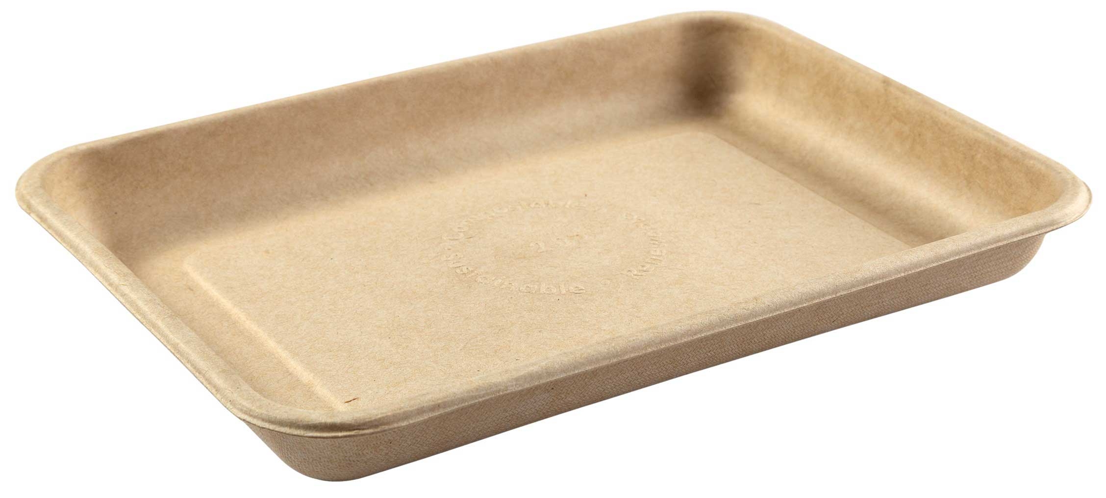 Primeware Tan Fiber Tray, 8.9 x 6.5 x 1 inch -- 500 per case.
