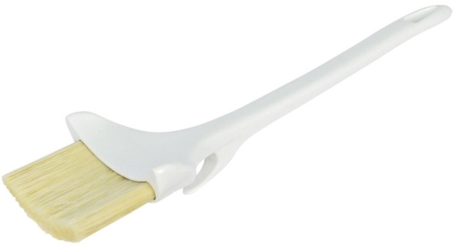 Winco Concave Boar Bristle Pastry Brush with Hook, 3 inch