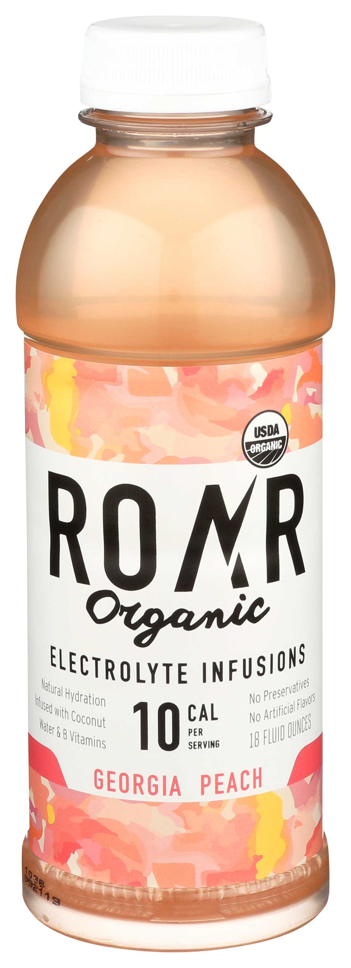 Roar Organic Georgia Peach Electrolyte Infusions Sports Drink, 18 Fluid Ounce -- 12 per case