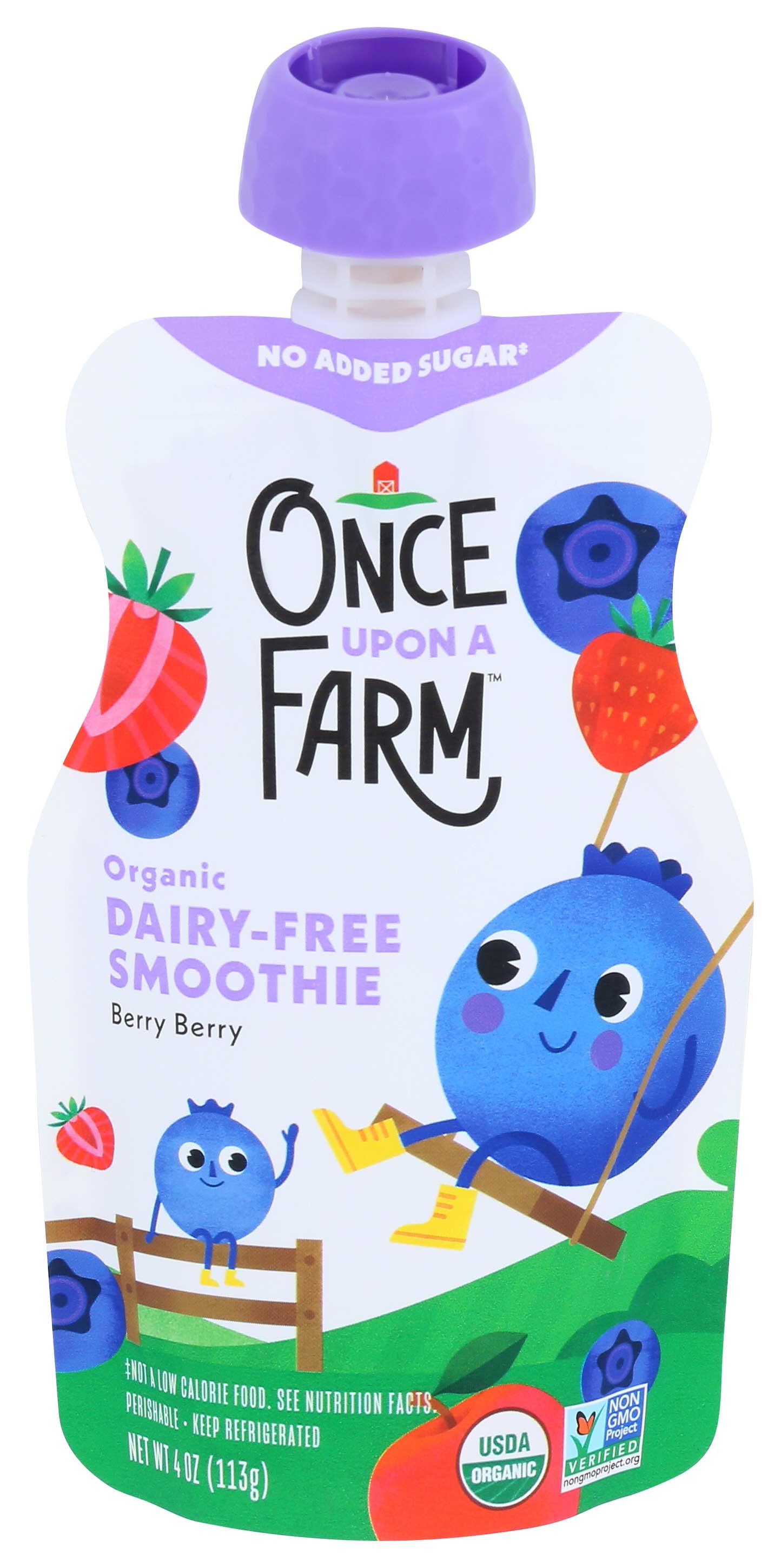 Once Upon A Farm Organic Berry Berry Swirl Smoothie, 4 Ounce -- 8 per case