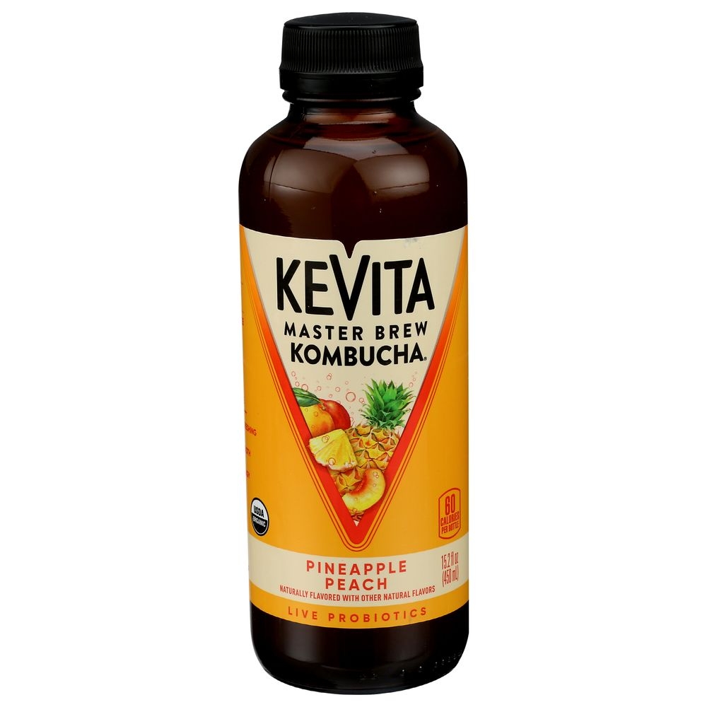 Kevita Organic Pineapple Peach Master Brew Kombucha, 15.2 Fluid Ounce -- 6 per case