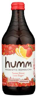 Humm Organic Strawberry Lemonade Kombucha, 14 Fluid Ounce -- 12 per case.