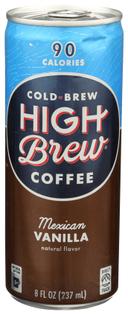 High Brew Coffee Mexican Vanilla Coffee, 8 Fluid Ounce -- 12 per case.