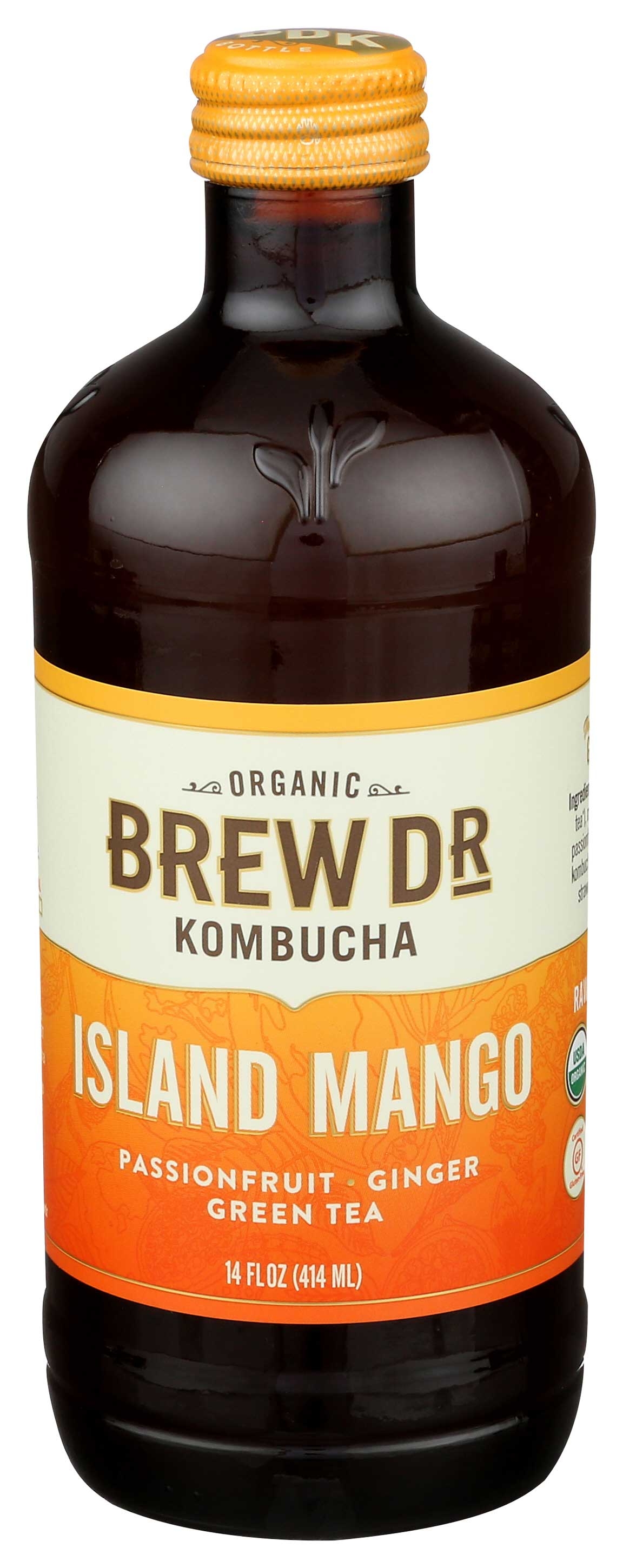 Brew Dr Kombucha Organic Island Mango Kombucha, 14 Fluid Ounce -- 12 per case