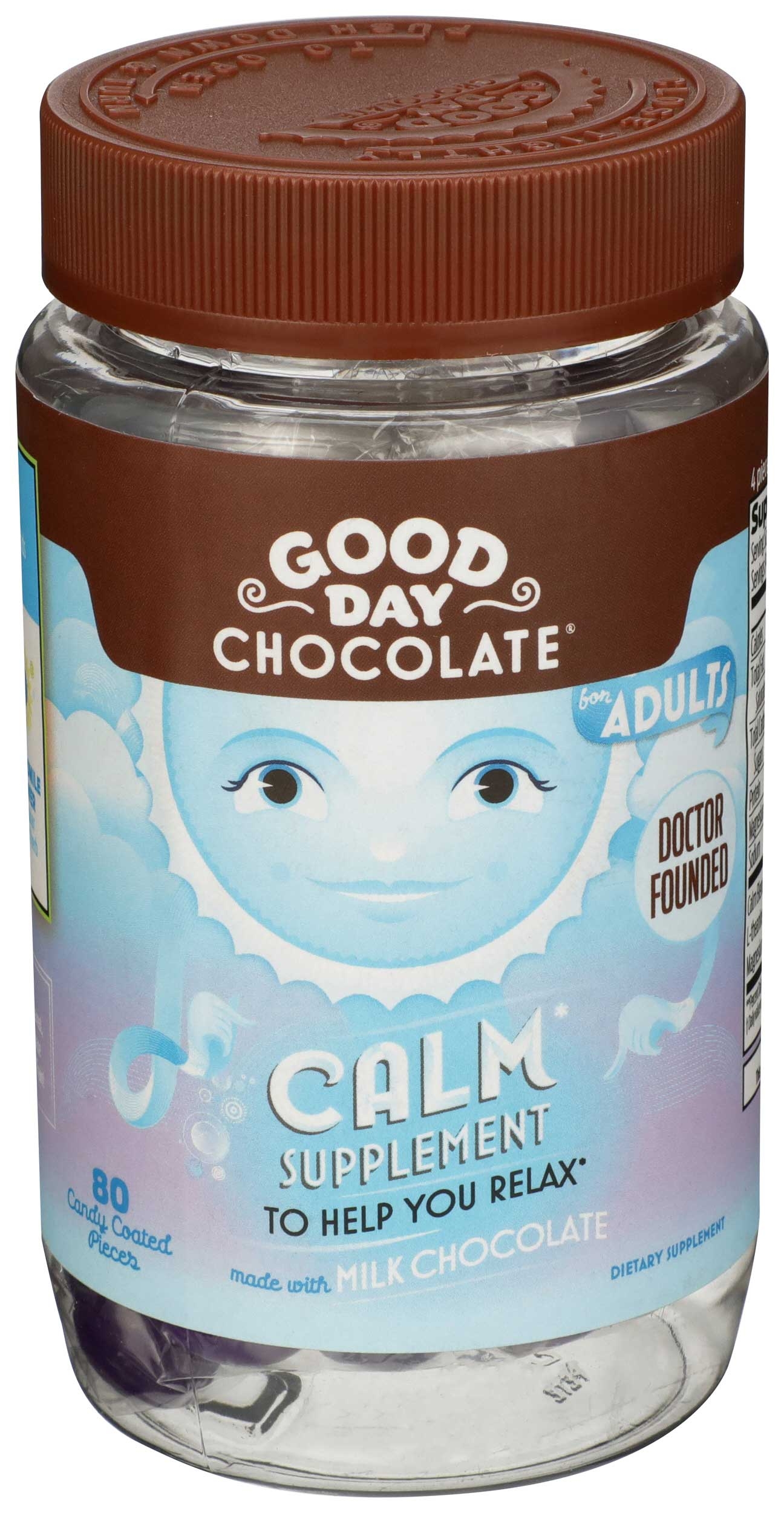 Good Day Calm Chocolate Supplement for Adults - 80 count per pack