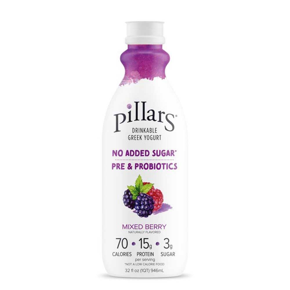 Pillars Mixed Berry Drinkable Greek Yogurt, 32 Fluid Ounce -- 6 per case