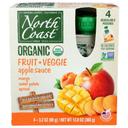 North Coast Organic Fruit and Veggie Apple Sauce, 4 count -- 6 per case