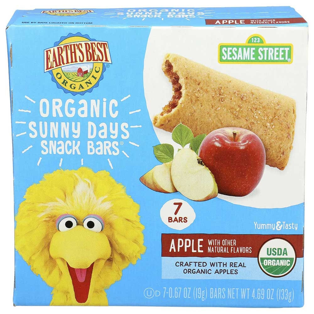 Earths Best Organic Apple Sunny Day Toddler Snack Bar, 4.69 Ounce -- 6 per case