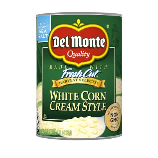 Del Monte Cream Style White Corn, 14.75 Ounce -- 12 per case.