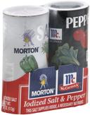 Morton Salt and Pepper Shaker, 2 count per pack -- 12 per case