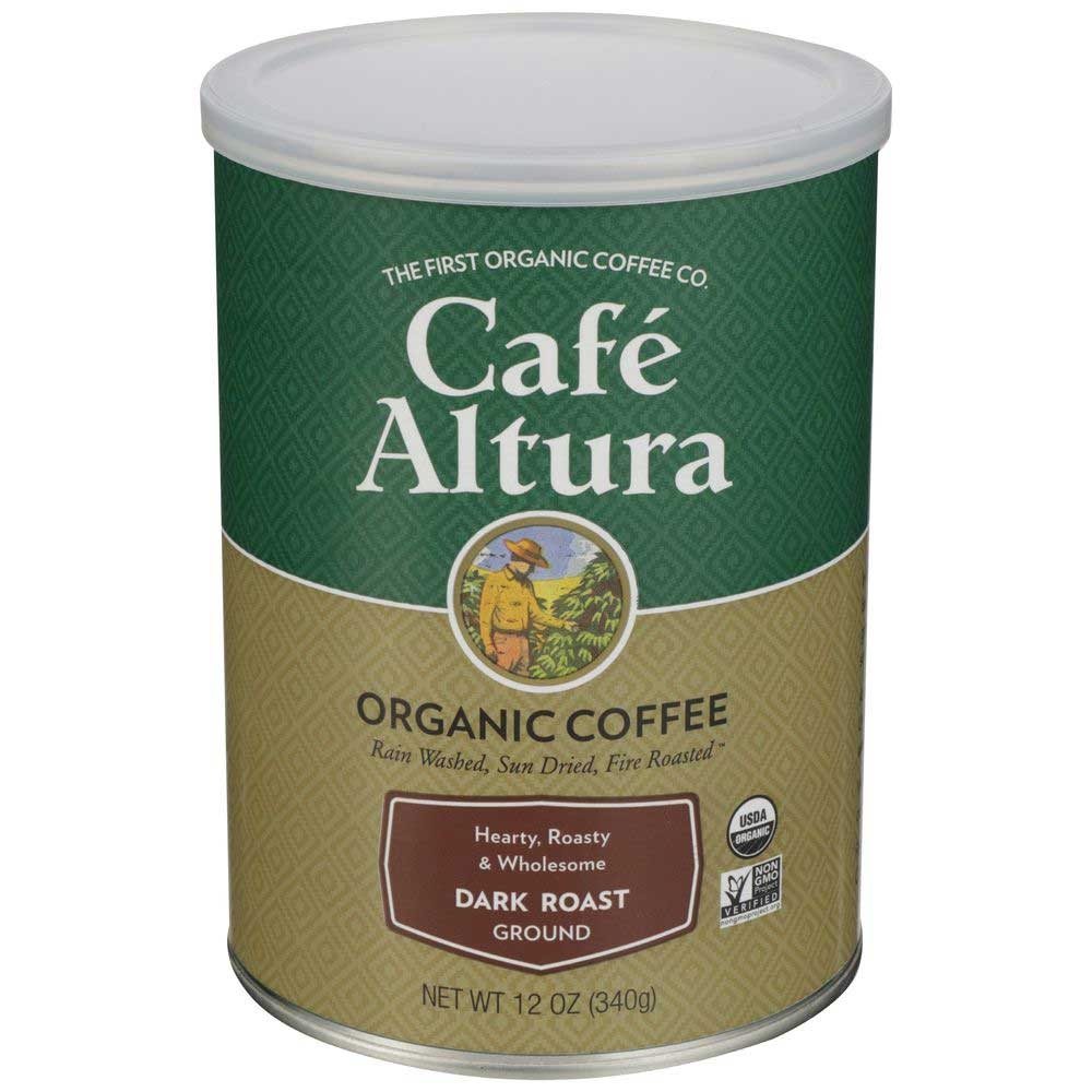 Cafe Altura Organic Dark Roast Ground Coffee, 12 Ounce -- 6 per case.