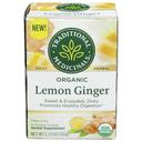 Traditional Medicinals Organic Lemon Ginger Herbal Tea, 16 tea bags -- 6 per case