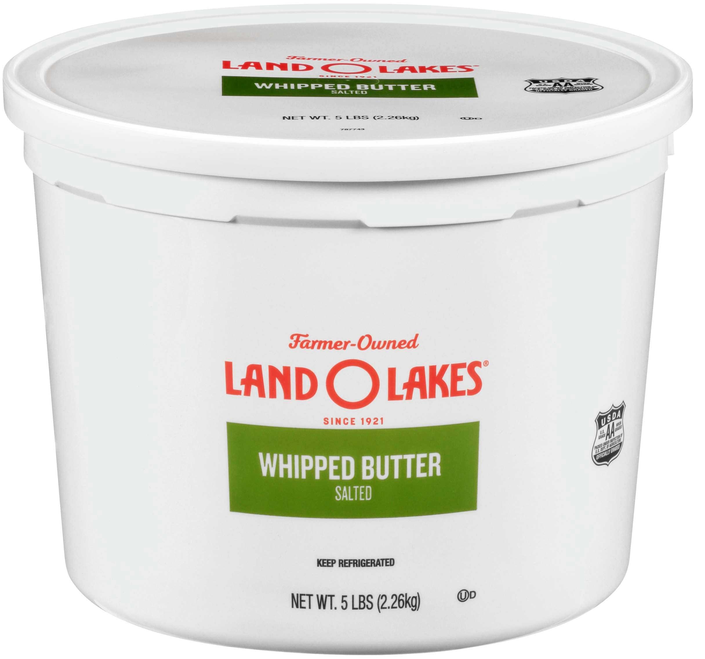 Land O Lakes Salted Whipped Butter, 5 Pound -- 2 per case.