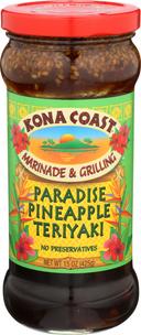 Kona Coast Paradise Pineapple Teriyaki Marinade and Grilling Sauce, 15 Ounce -- 6 per case