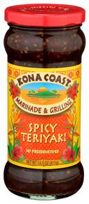 Kona Coast Spicy Teriyaki Marinade and Grilling Sauce, 14.5 Ounce -- 6 per case