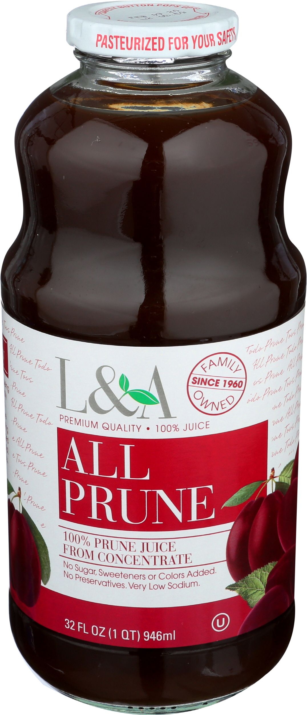 L and A All Prune Juice, 32 Fluid Ounce -- 6 per case