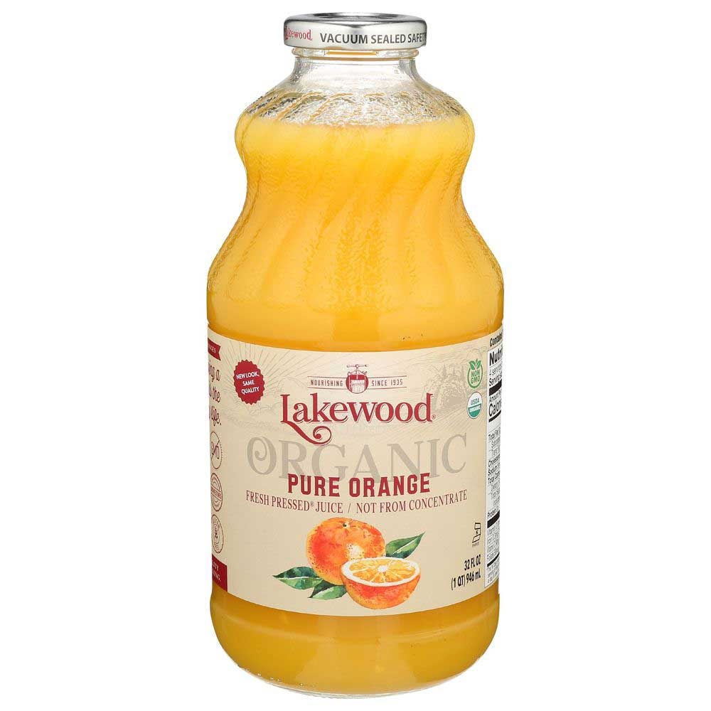 Lakewood Organic Pure Orange Juice, 32 Fluid Ounce -- 6 per case