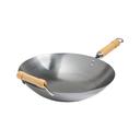 Joyce Chen Classic Series Carbon Steel Round Bottom Wok with Birch Handles, 14 inch
