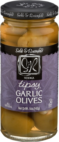 Sable and Rosenfeld Vodka Tipsy Garlic Olive, 5 Ounce -- 6 per case
