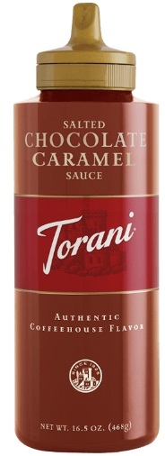 Torani Salted Chocolate Caramel Sauce, 16.5 Ounce Squeeze Bottle -- 4 per case