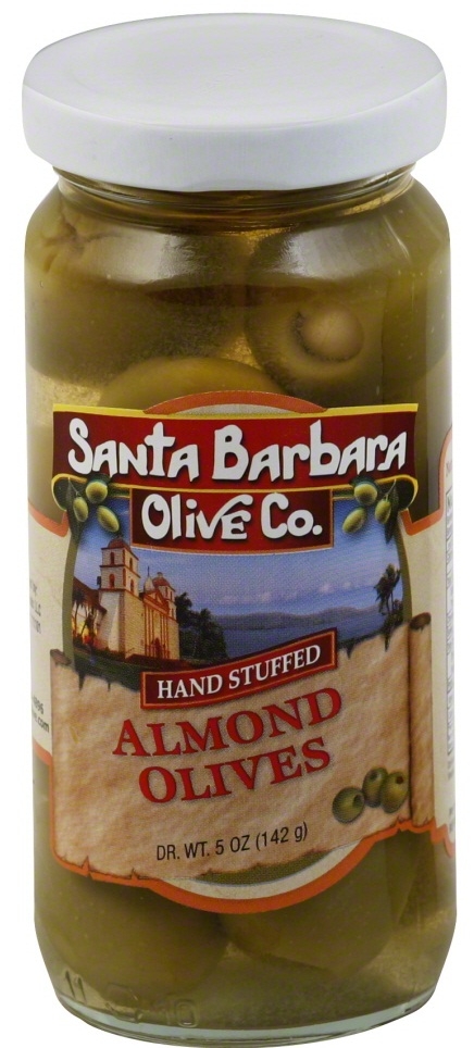 Santa Barbara Almond Stuffed Olives, 5 Ounce Jar -- 6 per case