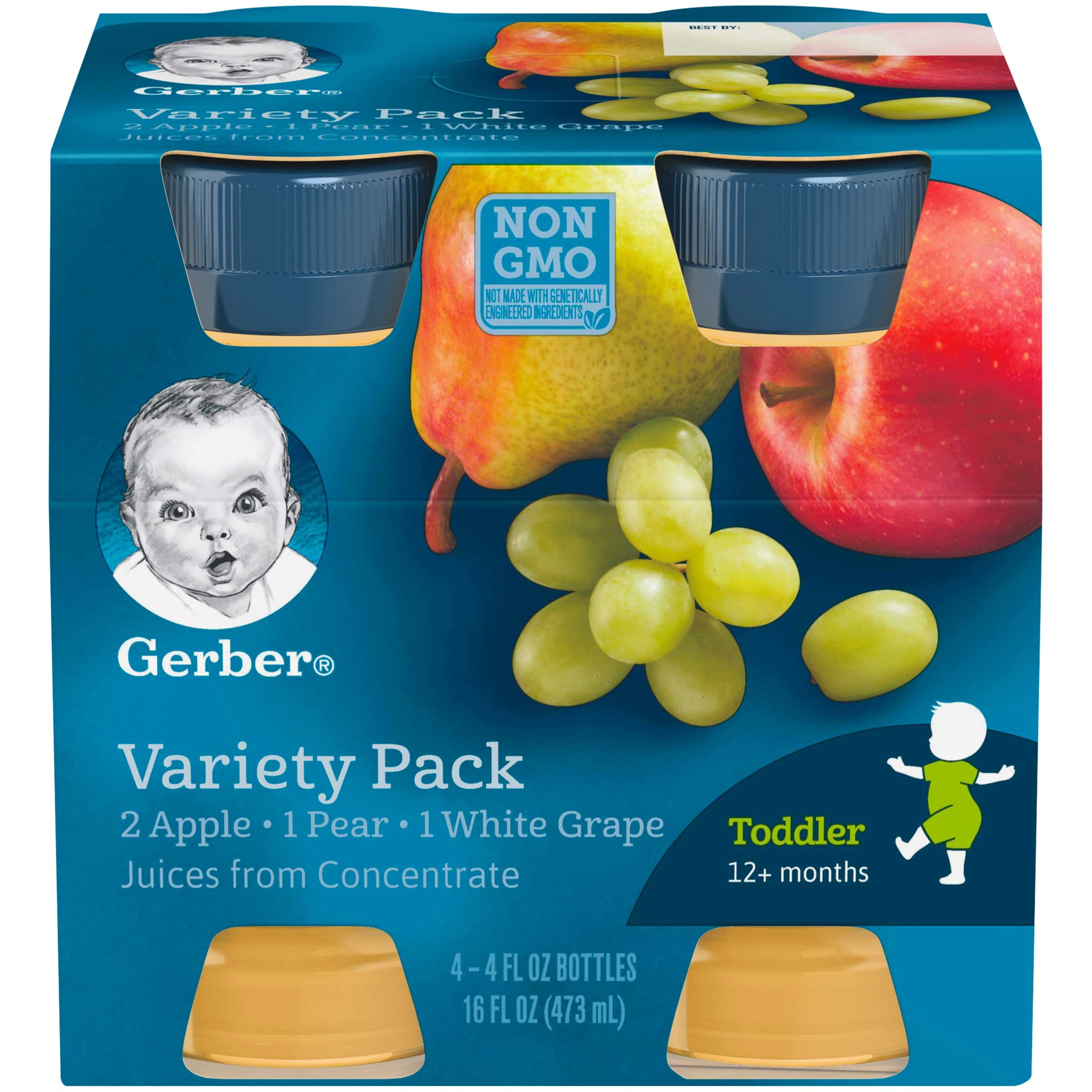 Gerber Assortment Fruit Juice, 4 Fluid Ounce -- 24 per case.