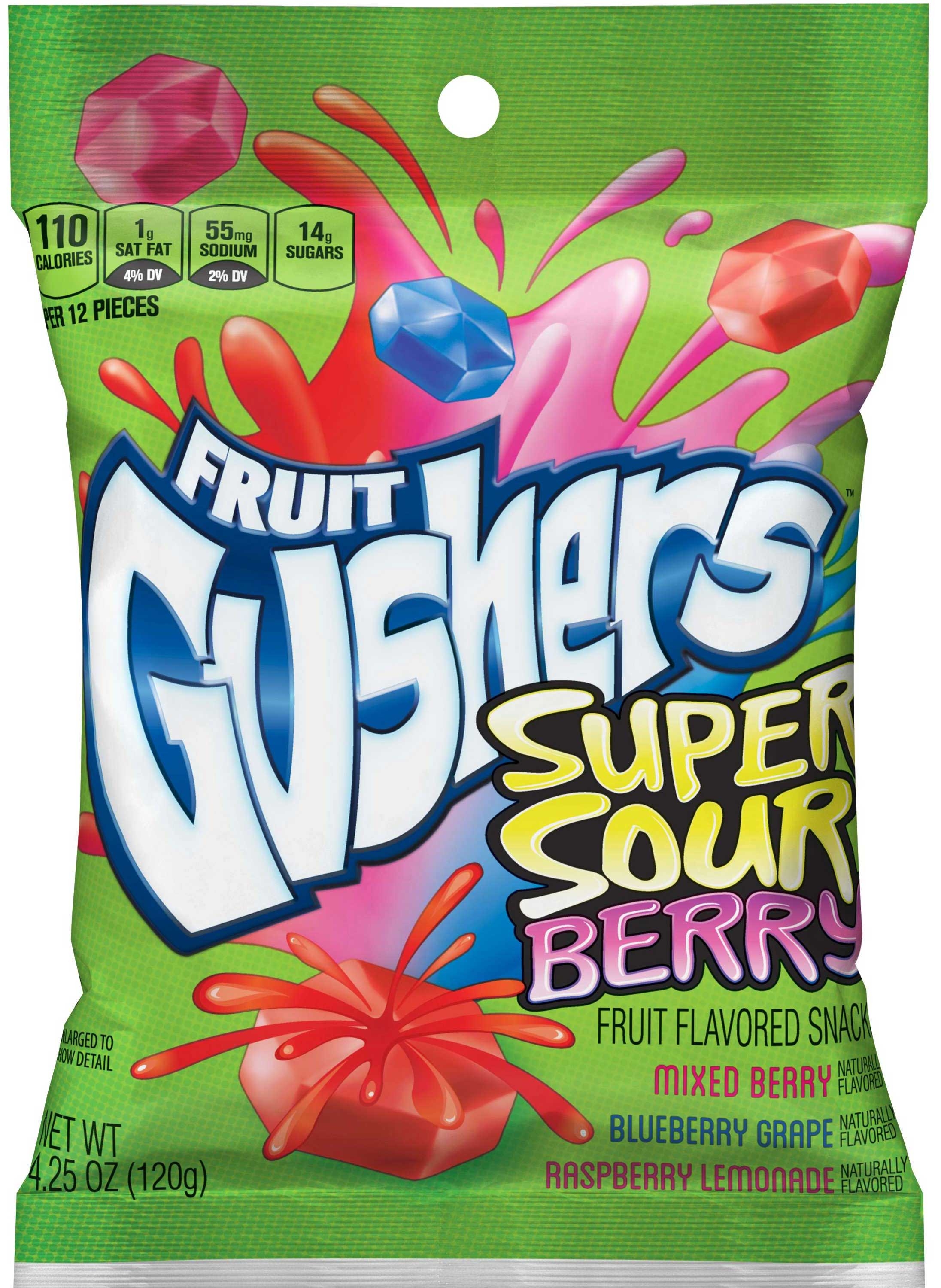 Fruit Gushers Super Sour Berry Fruit Snacks, 34 Ounce -- 6 per case