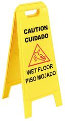 Carlisle Yellow English/Spanish Wet Floor Sign, 25 inch -- 6 per case