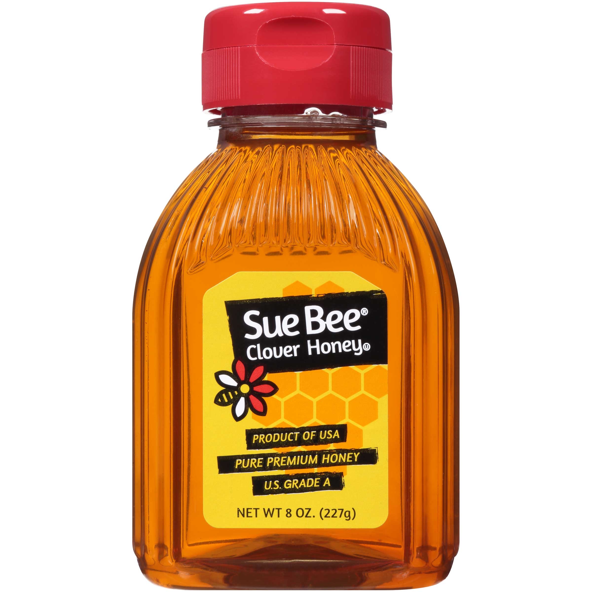 Sue Bee Honey Clover Honey Bottle, 8 Ounce -- 12 per case.