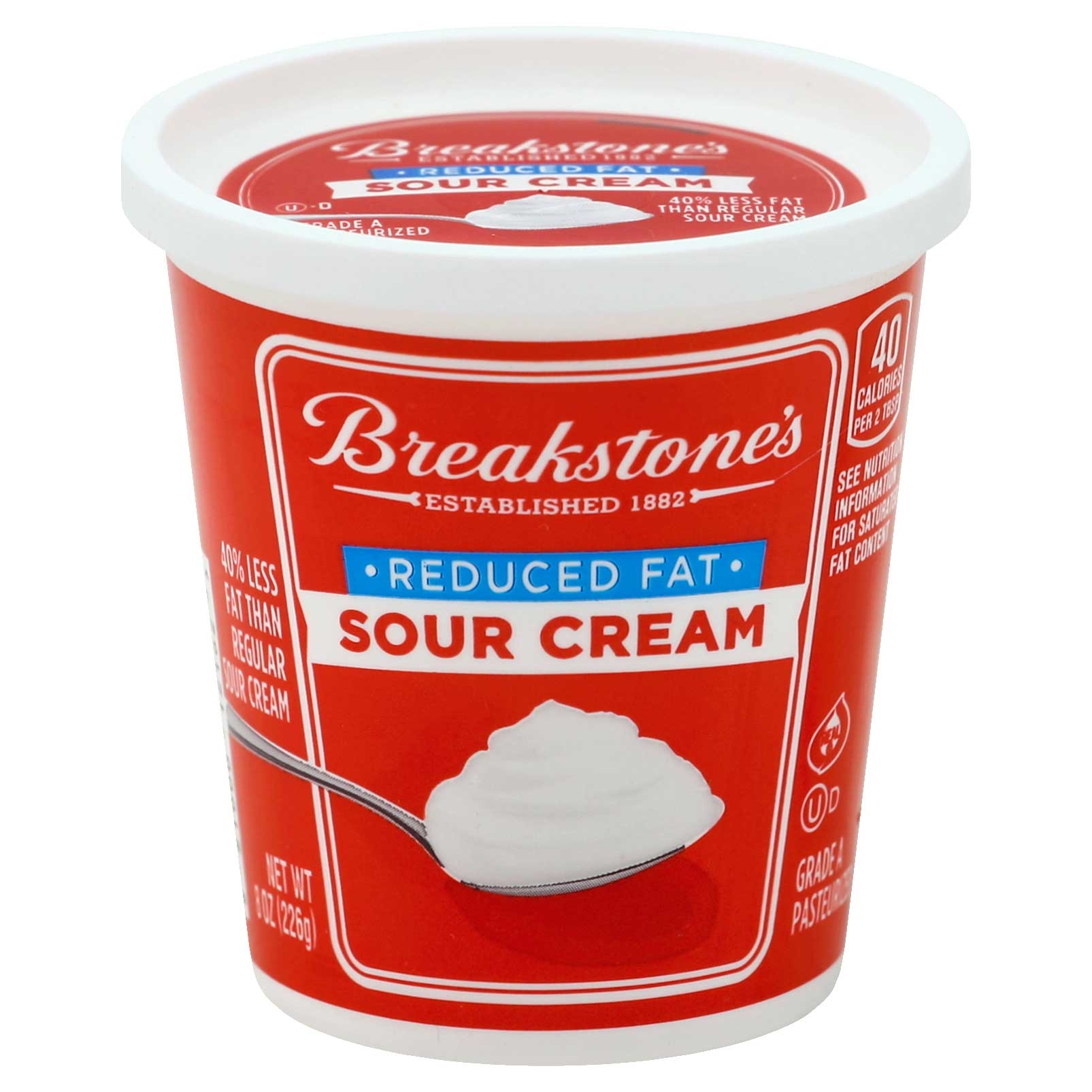Kraft Breakstones Reduced Fat Sour Cream, 8 Ounce -- 12 per case.