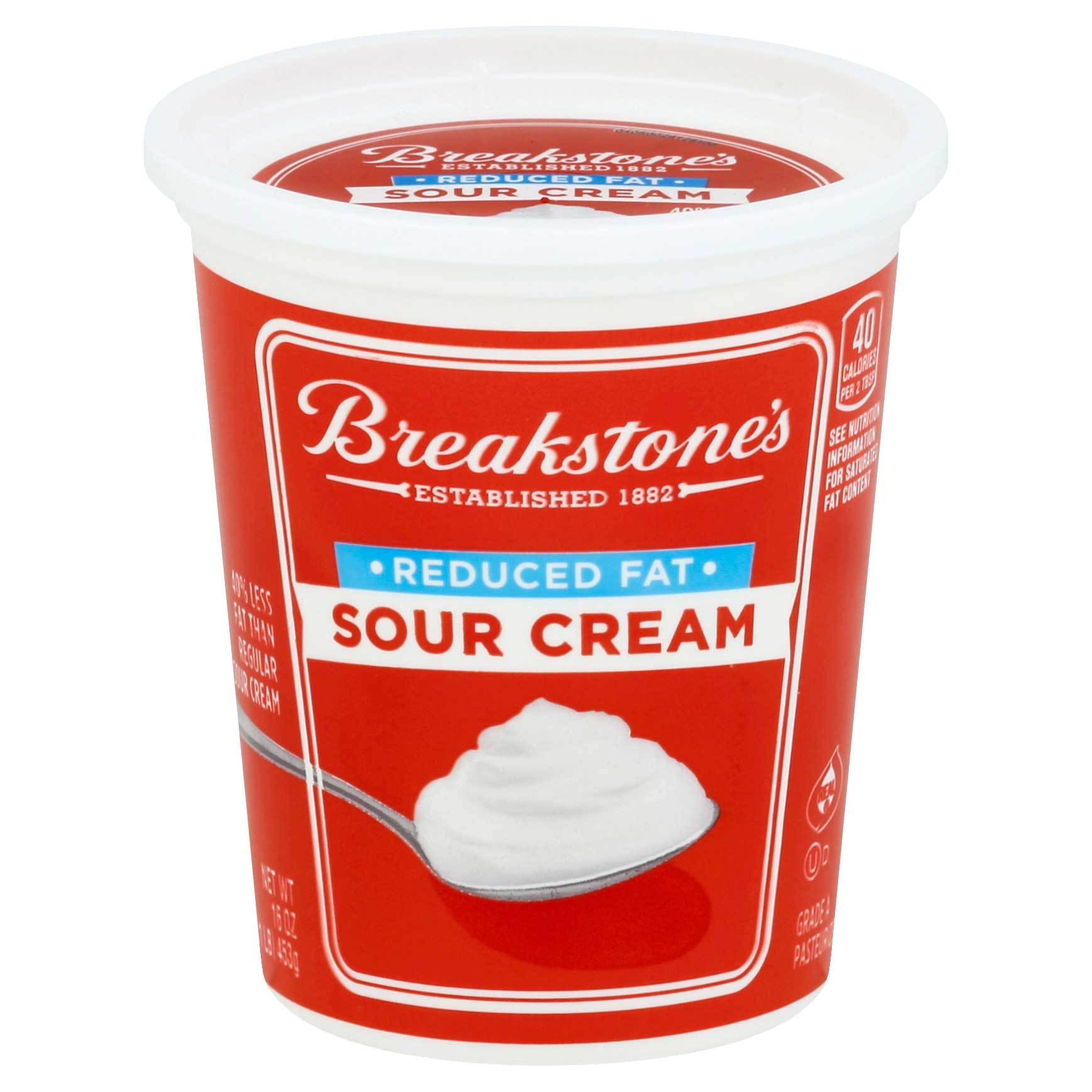 Kraft Breakstones Reduced Fat Sour Cream, 16 Ounce -- 12 per case.