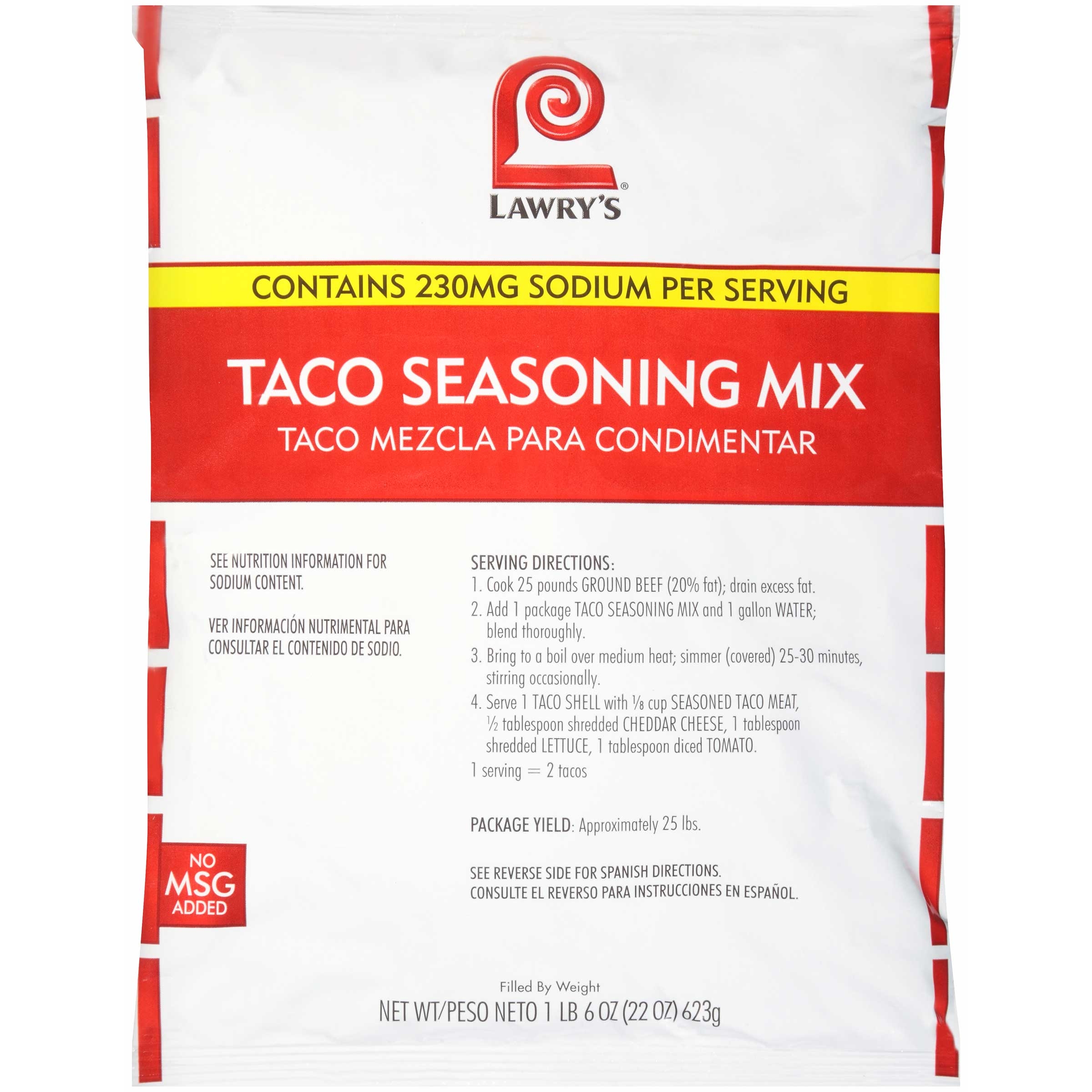Lawry`s Taco Seasoning Mix, 22 oz. -- 6 per case