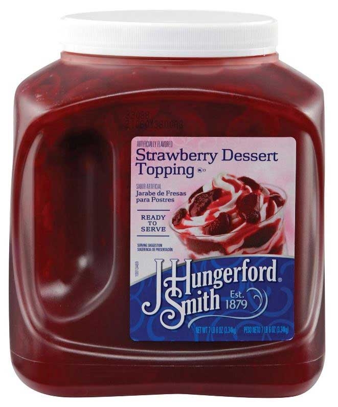 JHS Sliced Strawberry Dessert Topping, 118 Ounce Wide Mouth Jug -- 3 per case