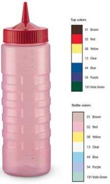 Vollrath Tri Tip Blue Cap Wide Mouth Squeeze Dispenser, 24 Ounce -- 12 per case