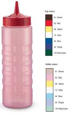 Vollrath Red Wide Mouth Squeeze Dispenser, 24 Ounce -- 12 per case